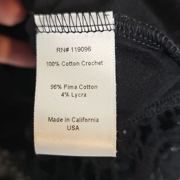 Nightcap By Carisa Rene Black Crochet Lace Blouse Small - Picture 7 of 9